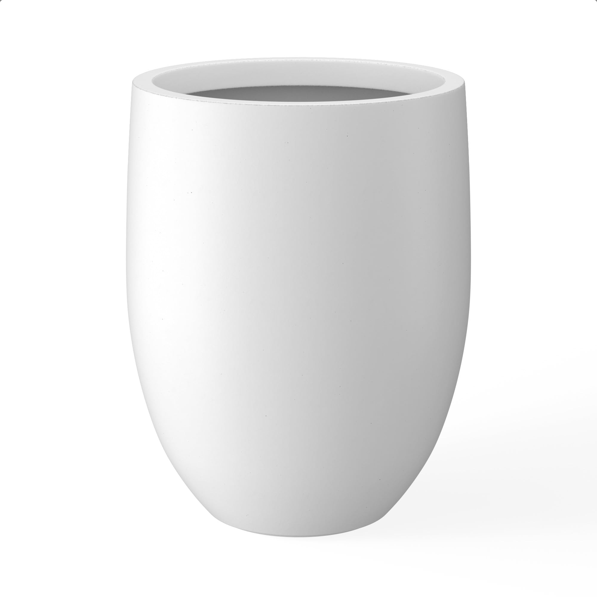 Kante 21.7" Tall White Concrete Planter, Large Decorative Round Planter with Drainage Hole & Rubber Plug, Handmade Weather Resistant for Indoor Outdoor Home Garden, Weathered White Finish