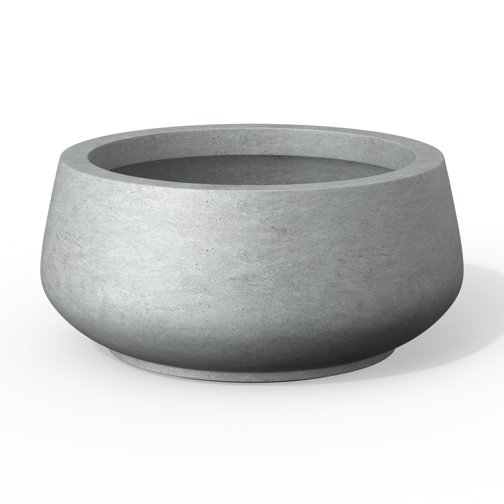 Kante 12.5" Dia Round Concrete Bonsai Planters, Outdoor Indoor Garden Plant Pot with Drainage Hole for Home, Patio, Garden, Concrete Gray