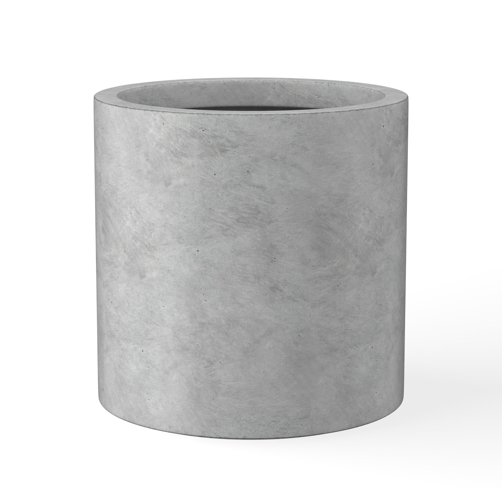 Kante 12.6" Dia Round Concrete Planter, Modern Style Large Cylindrical Plant Pot with Drainage Hole and Rubber Plug for Indoor Outdoor Patio, Natural Concrete